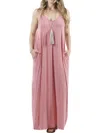 Zenana Side-pocket Maxi Dress W/ Adjustable Strap In Mauve In Pink