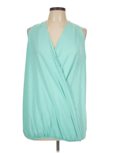 Pre-owned Zenana Sleeveless Blouse In Blue