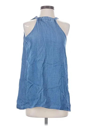 Pre-owned Zenana Sleeveless Blouse In Blue