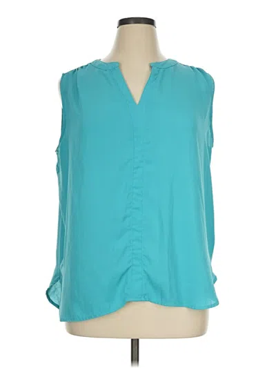 Pre-owned Zenana Sleeveless Blouse In Teal