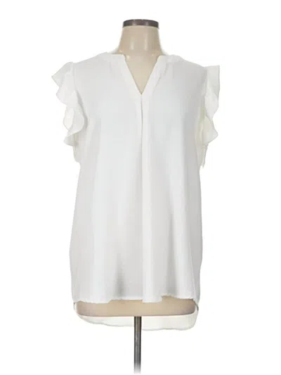 Pre-owned Zenana Sleeveless Blouse In White