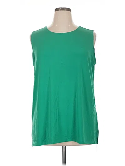 Pre-owned Zenana Sleeveless Top Green Boatneck Tops