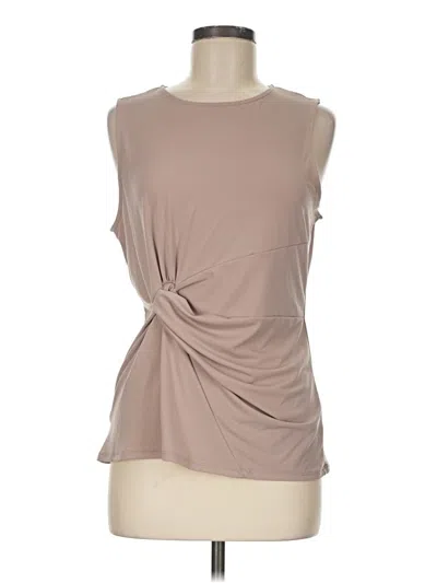 Pre-owned Zenana Sleeveless Top Tan Cowl Neck Tops