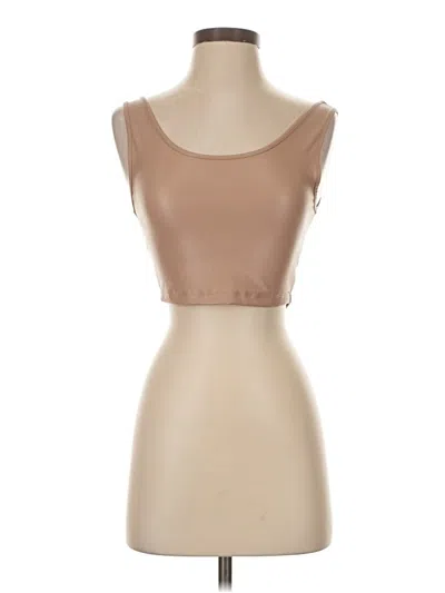 Pre-owned Zenana Sleeveless Top Tan Sweetheart Neckline Tops