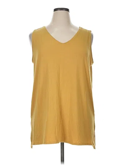 Pre-owned Zenana Sleeveless T-shirt In Yellow