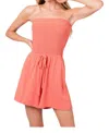 Zenana Smocked Shorts Romper In Coral In Pink