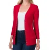 Zenana Snap 3/4 Sleeve Cardigan In Burgundy In Red