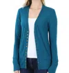 Zenana Snap Full Sleeve Cardigan In Teal In Blue
