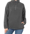 Zenana Soft Sherpa Half Zip Pullover With Pockets In Ash Grey In Gray