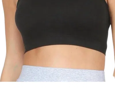 Zenana Strappy Seamless Bralette In Black