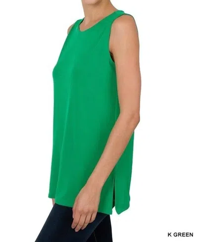 Zenana Summer Day Tank In Kelly Green