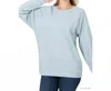 Zenana Super Soft Long Sleeve Sweatshirt In Light Blue In Blue