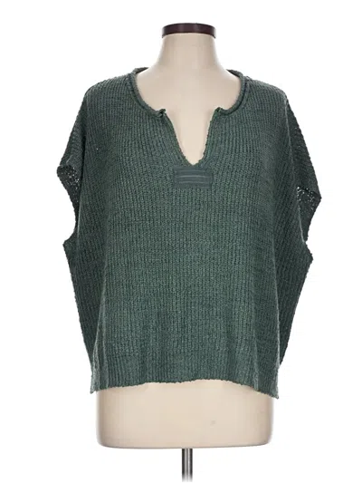 Pre-owned Zenana Sweater Vest In Green