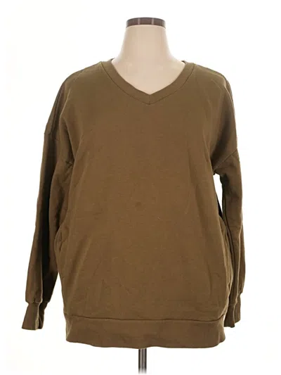 Pre-owned Zenana Sweatshirt In Brown