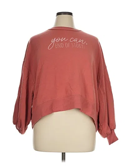 Pre-owned Zenana Sweatshirt In Pink