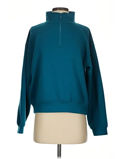 Pre-owned Zenana Sweatshirt In Teal