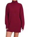 Zenana Talk Later Sweater Dress In Cabernet In Red