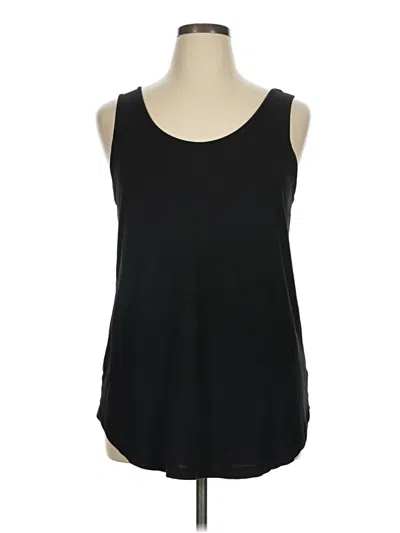 Pre-owned Zenana Tank Top Black Solid Pattern Scoop Neck Tops