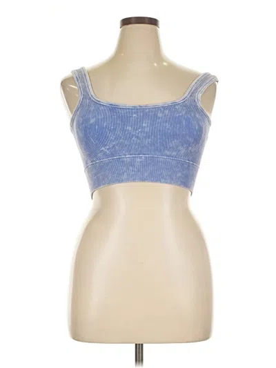 Pre-owned Zenana Tank Top Blue Strapless Neckline Tops