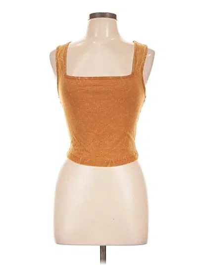 Pre-owned Zenana Tank Top Gold Square Neckline Tops