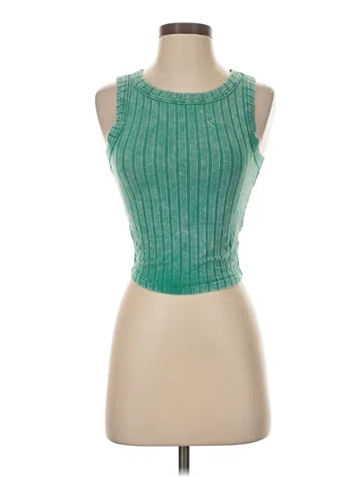 Pre-owned Zenana Tank Top Green Strapless Neckline Tops