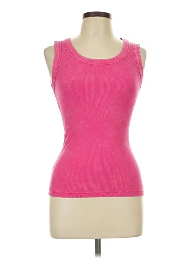 Pre-owned Zenana Tank Top Pink Strapless Neckline Tops