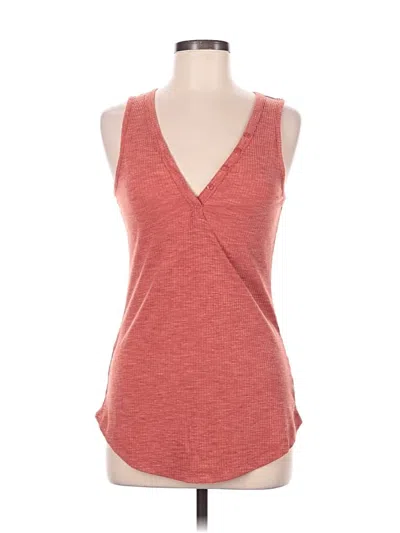 Pre-owned Zenana Tank Top Red Plunge Neckline Tops