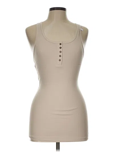 Pre-owned Zenana Tank Top Tan Halter Neckline Tops