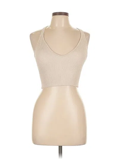 Pre-owned Zenana Tank Top Tan Halter Neckline Tops In Brown