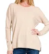 Zenana The Magic Sweater In Sand Beige In Multi