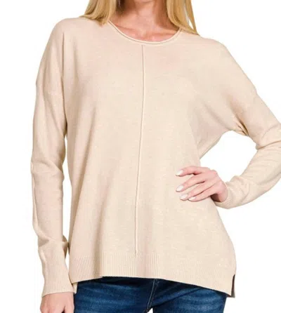 Zenana The Magic Sweater In Sand Beige In Multi