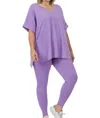 Zenana Top And Leggings Set In Lavender In Purple