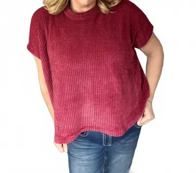 Zenana Trendy Basics Top In Dark Burgundy In Red