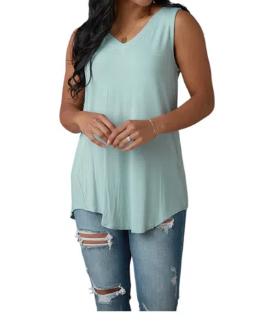 Zenana Trust Me V-neck Tank Top In Dusty Green