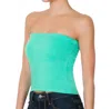 Zenana Tube Built-in Bra Top In Mint In Green