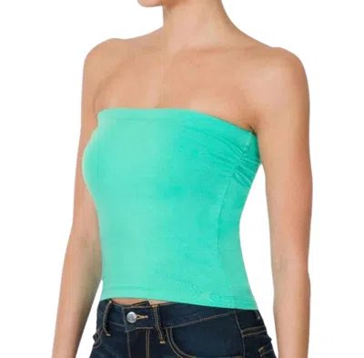 Zenana Tube Built-in Bra Top In Mint In Multi
