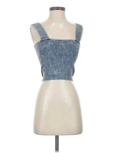 Pre-owned Zenana Tube Top Blue Strapless Neckline Tops