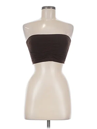 Pre-owned Zenana Tube Top Brown Strapless Neckline Tops
