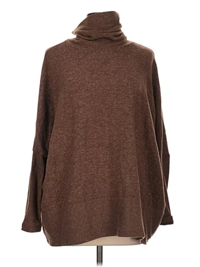 Pre-owned Zenana Turtleneck Sweater In Brown
