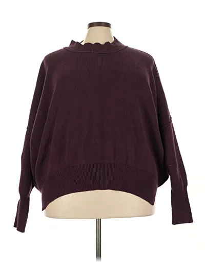 Pre-owned Zenana Turtleneck Sweater In Burgundy