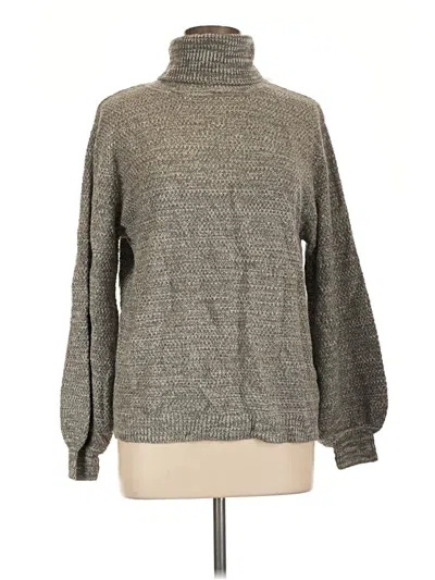 Pre-owned Zenana Turtleneck Sweater In Gray