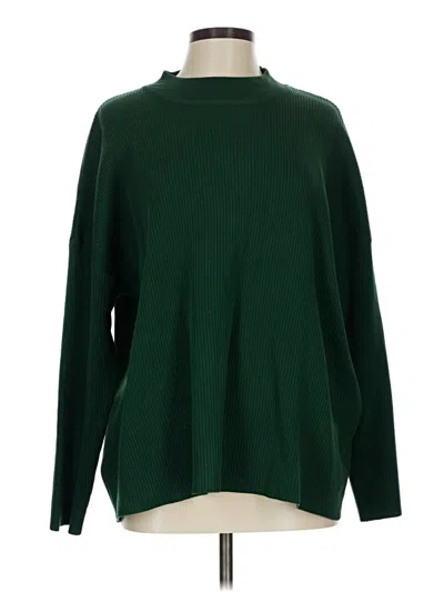 Pre-owned Zenana Turtleneck Sweater In Green