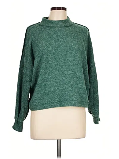 Pre-owned Zenana Turtleneck Sweater In Green