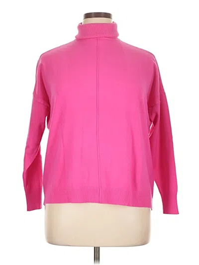 Pre-owned Zenana Turtleneck Sweater In Pink