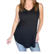 Zenana V-neck Sleeveless Top In Black In Black