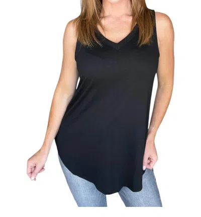 Zenana V-neck Sleeveless Top In Black