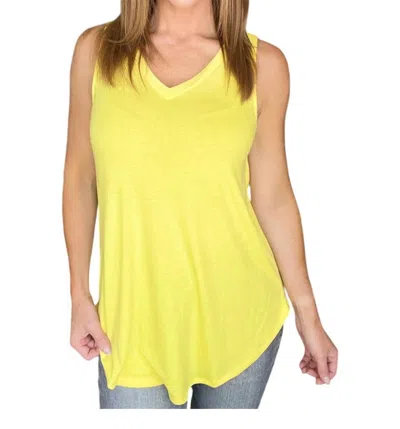 Zenana V-neck Sleeveless Top In Yellow