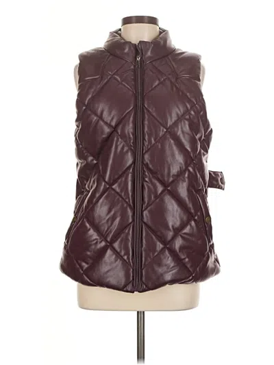 Pre-owned Zenana Vest In Burgundy