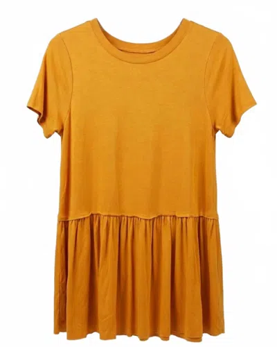 Zenana Women's Babydoll Tee In Mustard In Orange