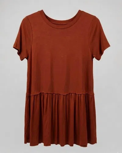 Zenana Women's Babydoll Tee In Rust In Brown